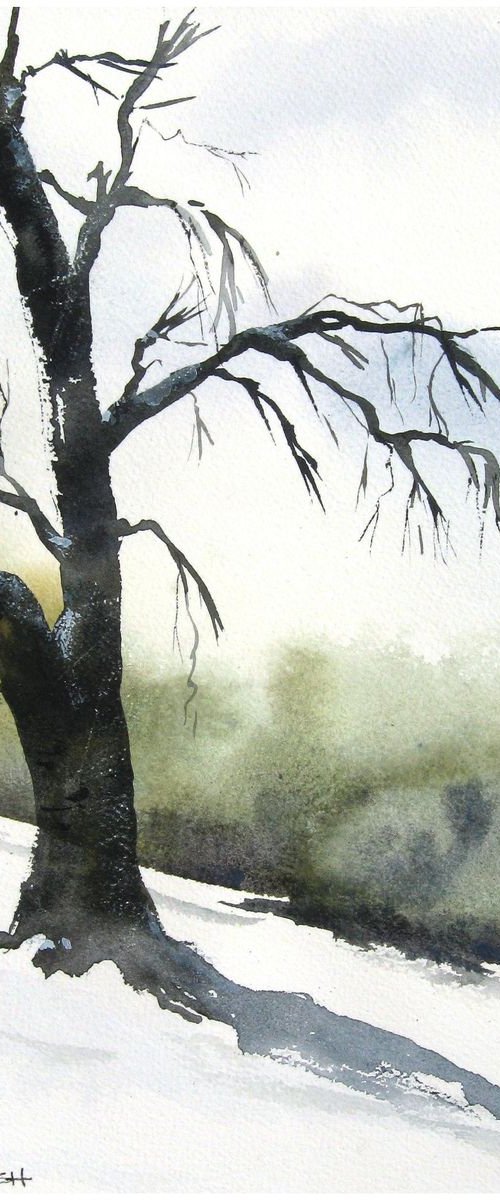 Winter - Original Watercolor Painting by CHARLES ASH