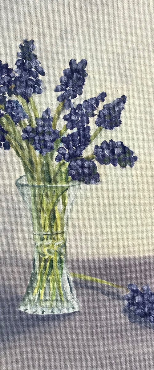 Grape Hyacinth in Oil by JANE  DENTON