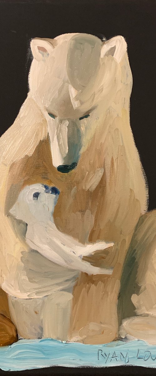 Polar Bear and Baby by Ryan  Louder