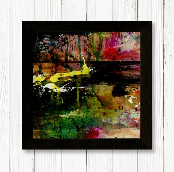 Collage Poetry 13 - Framed Mixed Media Abstract Art by Kathy Morton Stanion