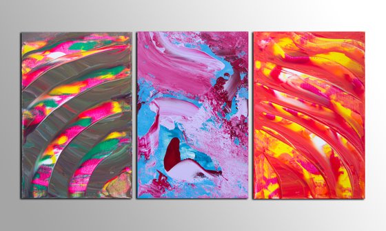 Burning soul, Triptych n° 3 Paintings