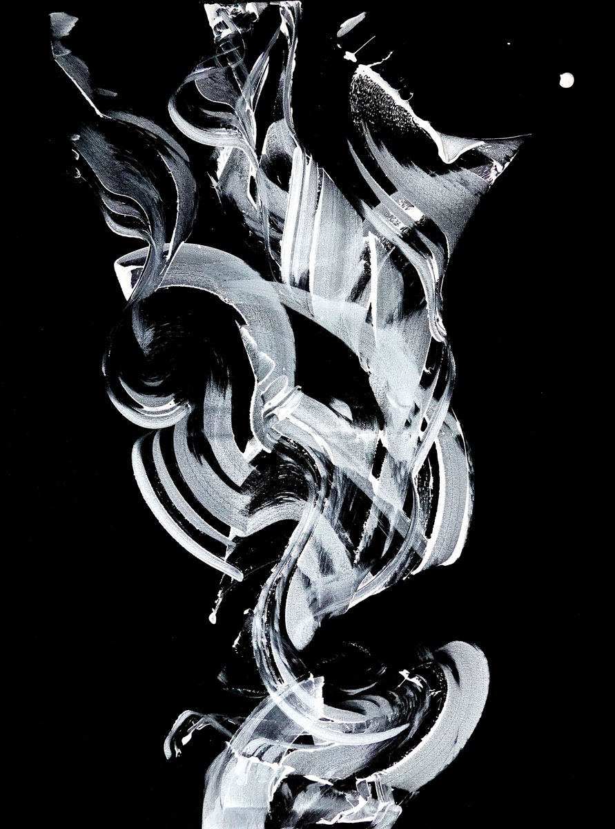 Expressive Abstract Acrylic Painting By Newel Hunter, 30 X 40", Rising, Original Artwork