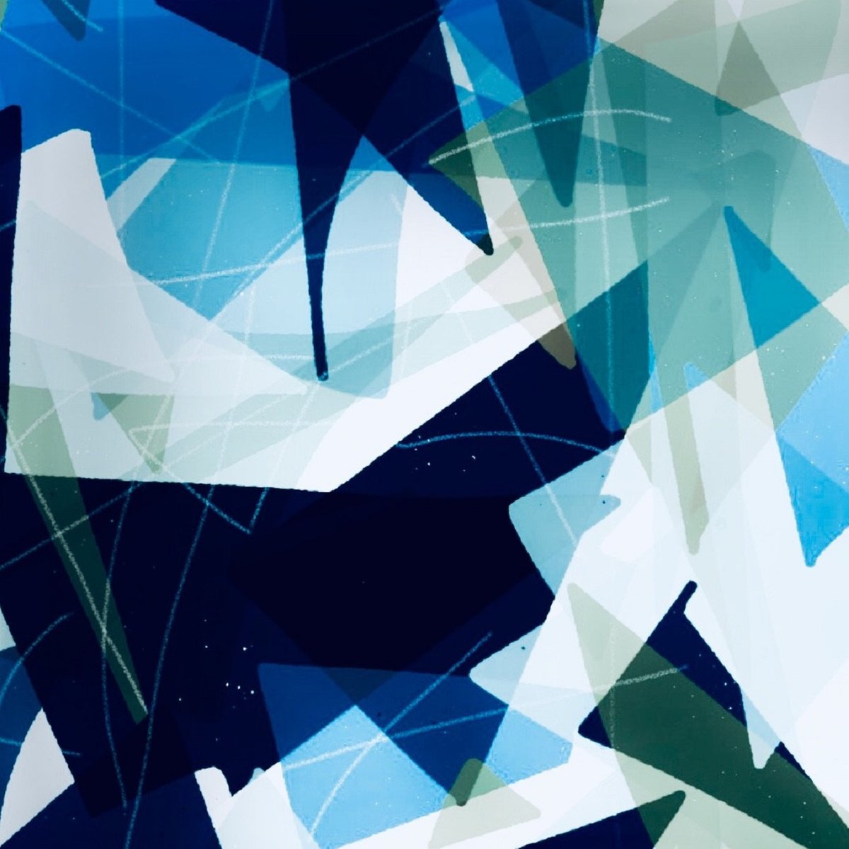 Geometric Abstract Giclee Print By Shabs Beigh, 24 X 24", Digital Kites 3, Original Artwork