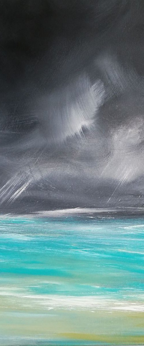 Tempestuous Teal (Seascape) by Mel Graham