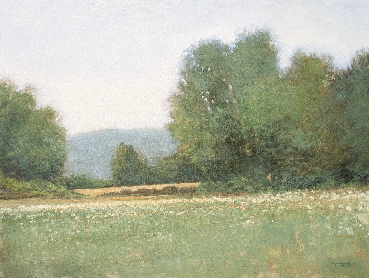 Impressionistic Landscape Oil Painting By Don Bishop, 16 X 12, Distant Hills 250925, Original Artwork