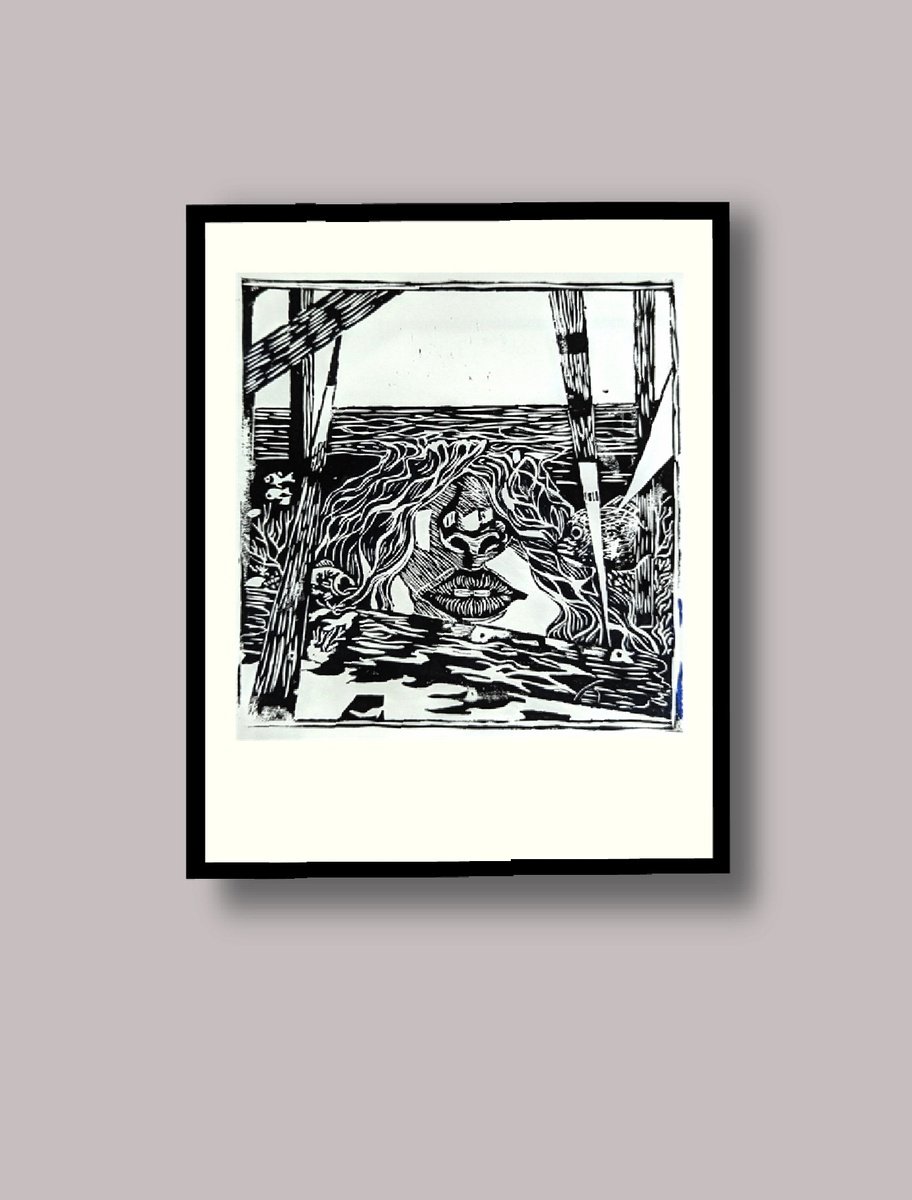 Linocut , Transcending Borders Linocut By Alena Kuschnereit, 9 X 13, Artwork For Sale On Artfinder