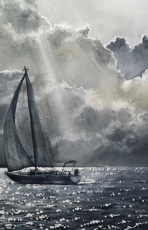 The Calm After the Storm by Olga Beliaeva Watercolour