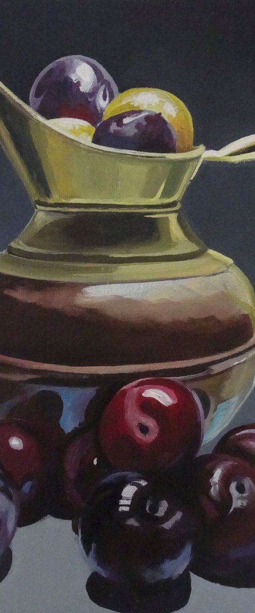 Still Life Water Jug And Fruit by Joseph Lynch