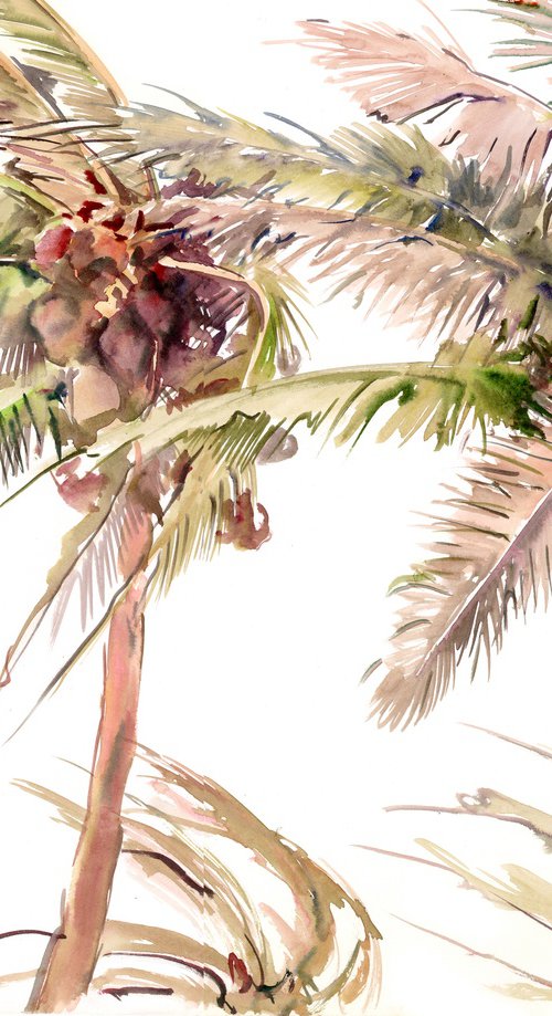 Coconut Palms in the Wind by Suren Nersisyan