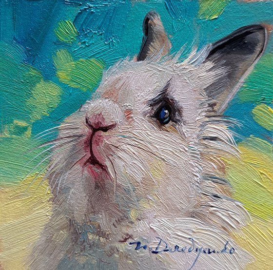 White rabbit portrait