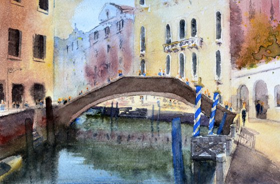 Venice Bridge Italy 26x36cm 2020