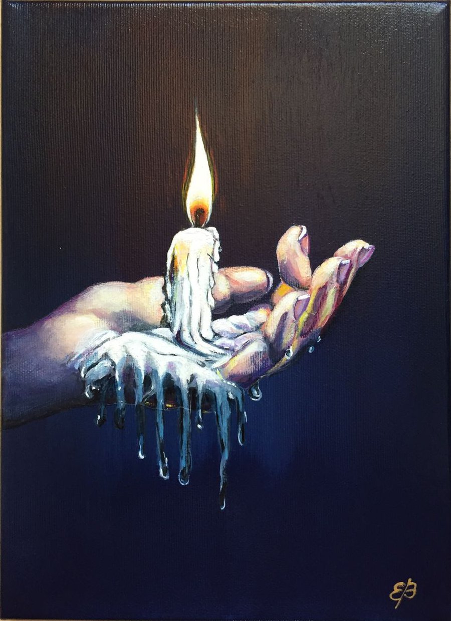 Light my candle Acrylic painting by Lena Smirnova | Artfinder