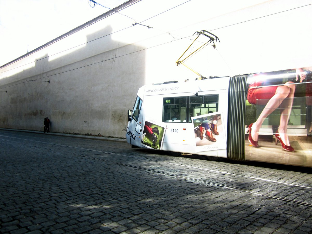 Tramski, modern city tram in Praque, Czech Republic by oconnart