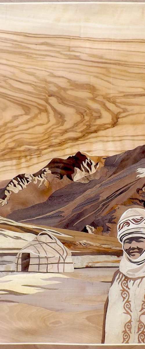 Vastness of Kyrgyzstan.. Tian Shan (marquetry work) by Dušan Rakić