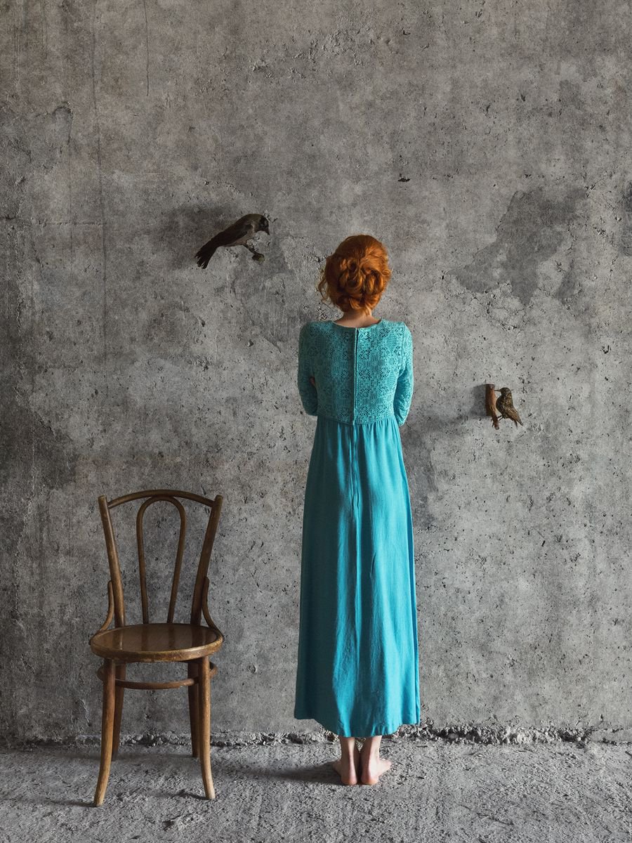 Photorealistic Portrait Photograph By Peter Zelei, 26 X 33", Unbearable Birdsong Iii., Original Artwork