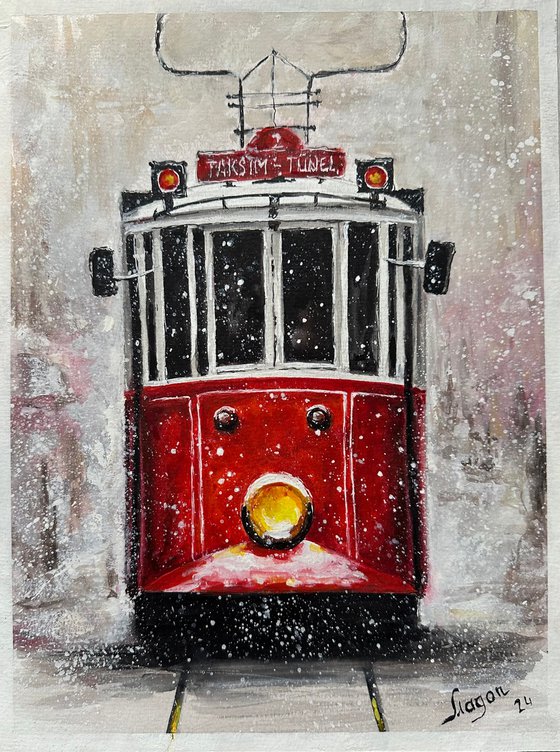 Red Tram in Istanbul