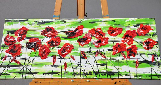 Red Poppies 100x40cm