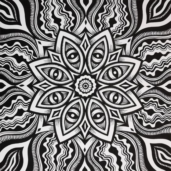 Eye Mandala Drawing - 21x21cm