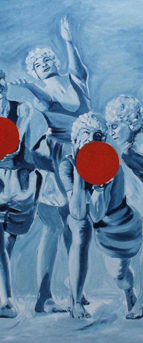 Dancers with orange balls by Mathew Halpin