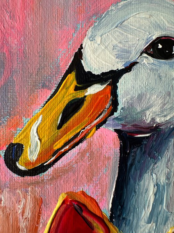 Portrait Goose with bow