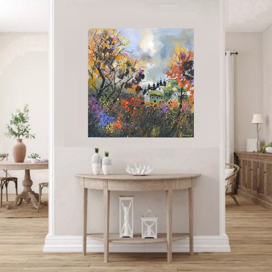 Three houses in autumn  -7723