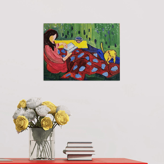 Blanket and book