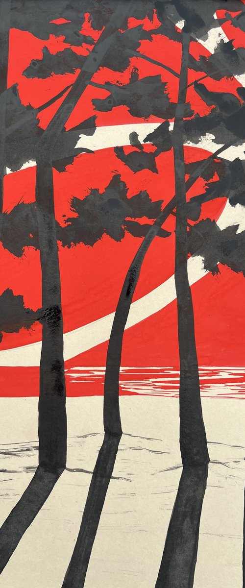 Red sun at Cap Coz by Cadiou Frederic