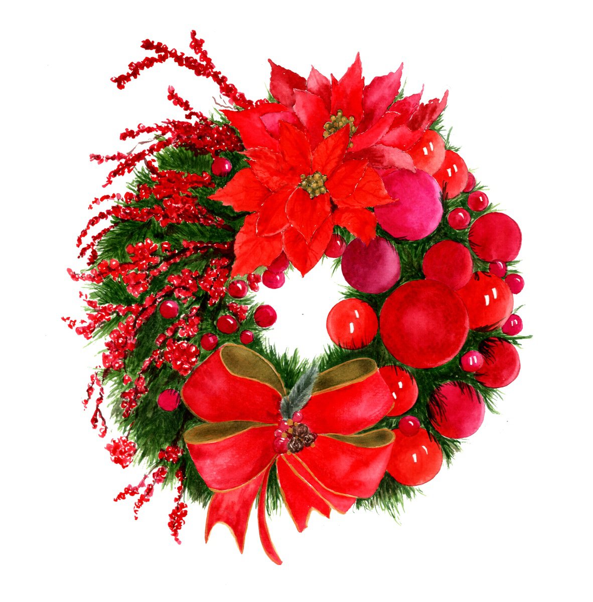 Christmas wreath 3 by Tetiana Savchenko