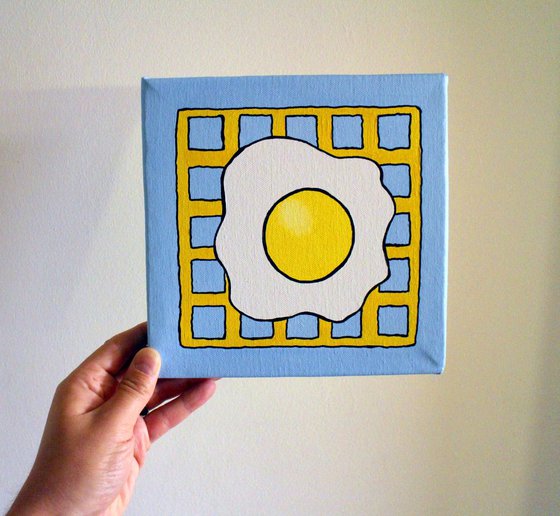 Potato Waffle And Fried Egg Pop Art Canvas