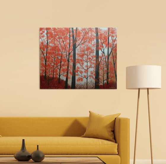Memories of Summers Past - autumn forest landscape; home, office décor; gift idea