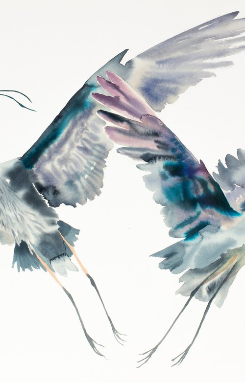 Herons in Flight No. 3 by Elizabeth Becker