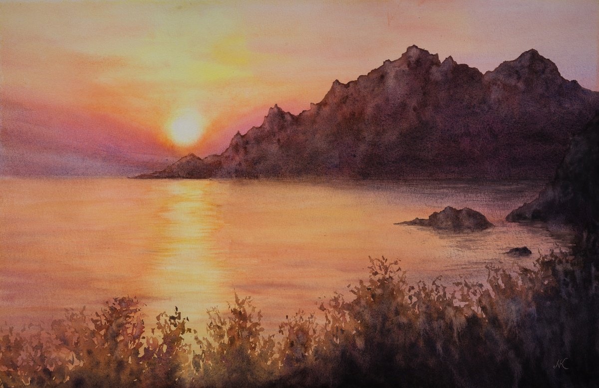 Sunset on the Corsica coast by Kateryna Nazarenko