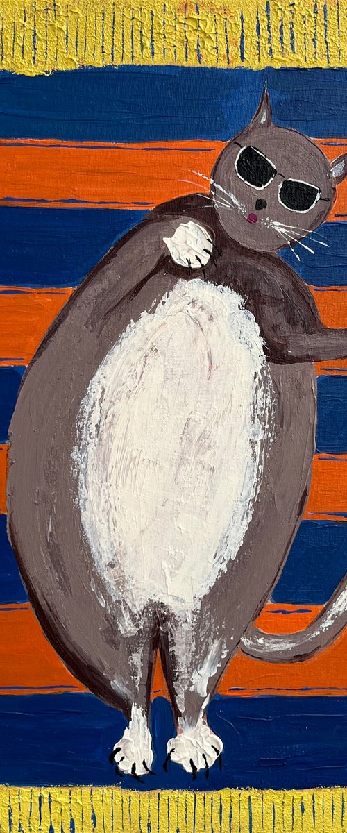 Cat Original Painting by Halyna Kirichenko