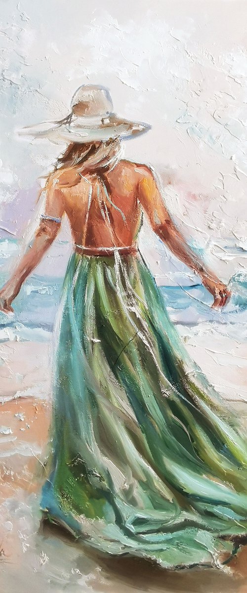 Sea painting, Woman art by Annet Loginova