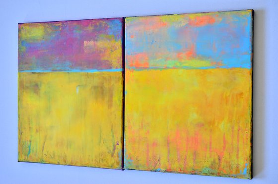 Yellow and Purple - Modern abstract Gift Idea