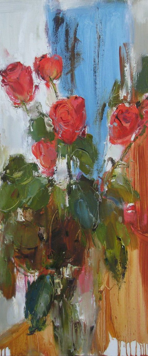 Red roses by Nelina Trubach-Moshnikova