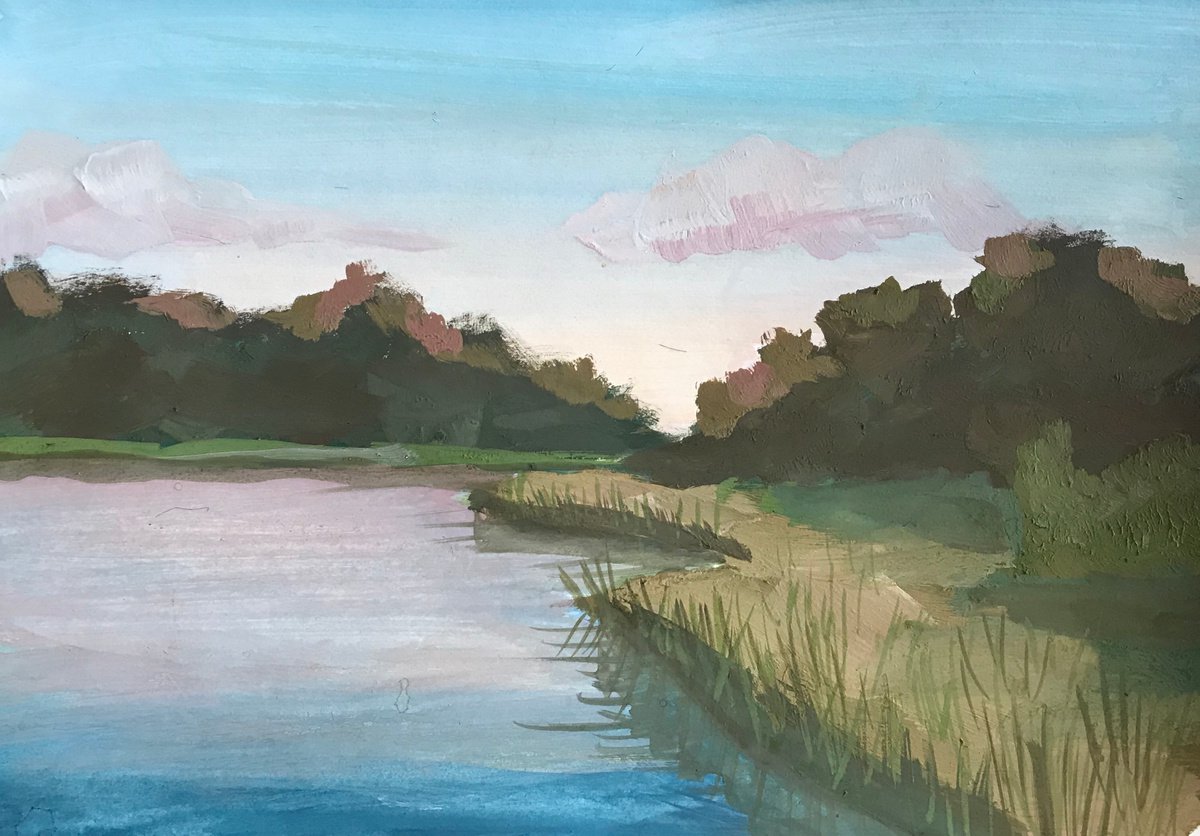 Impressionistic Landscape Painting By Anastasia Terskih, 12 X 8, 