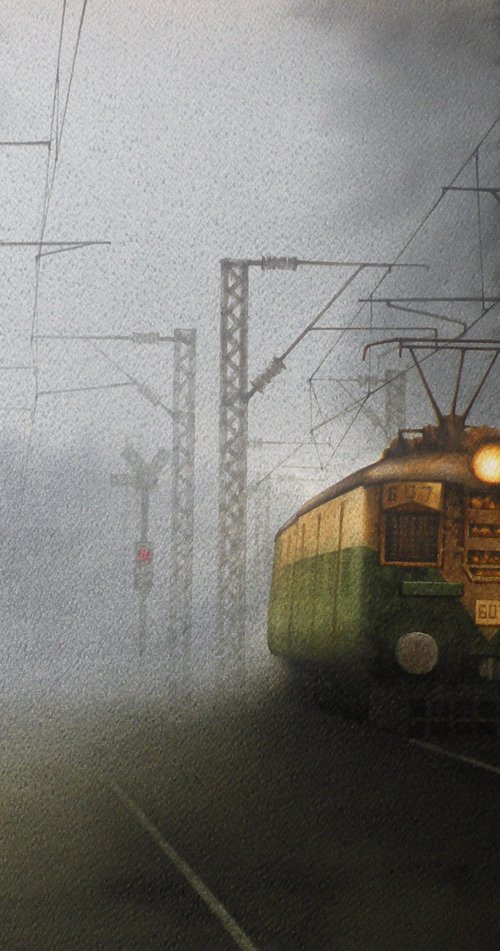 train in foggy morning by Sudipta Karmakar