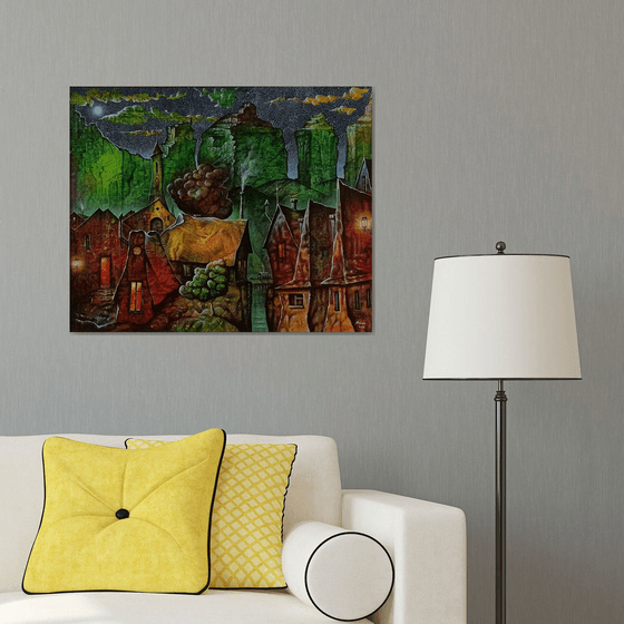 Night in a fairy tale 65x80cm ,Acrylic/canvas