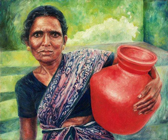 Woman With Red Jug