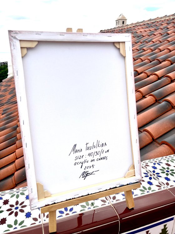 STAINED GLASS BLUE CORNFLOWERS