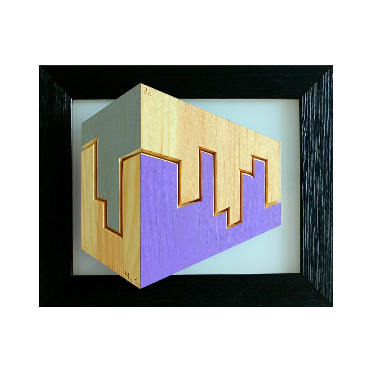 Geometric Abstract Relief By Nikolay Martinov, 11 X 9", "Beyond The Frame I", Original Artwork