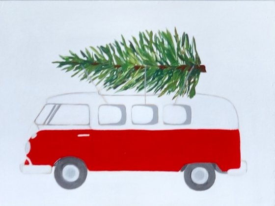 Kombi with tree