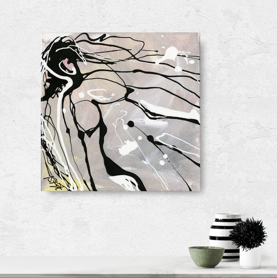 Doodle Nude 34 - Minimalistic Abstract Nude Art by Kathy Morton Stanion