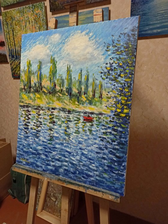 Poplars by the river