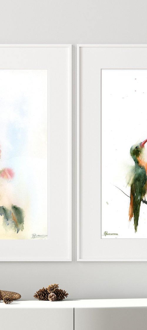 Hummingbird Diptych #2 by Olga Tchefranov (Shefranov)
