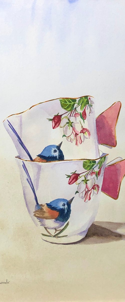 Two fancy cups by Krystyna Szczepanowski