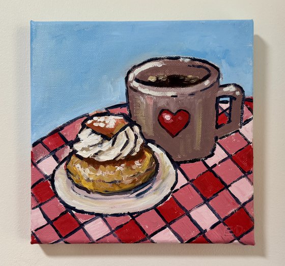 Coffee and semla bun
