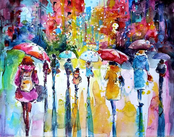 Joyful rainy day