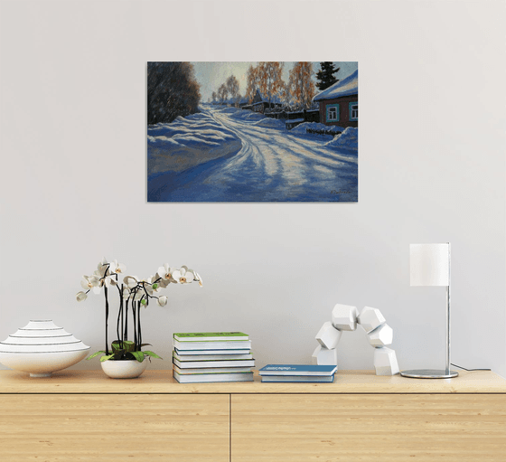 Cold Sunlight - sunny winter painting